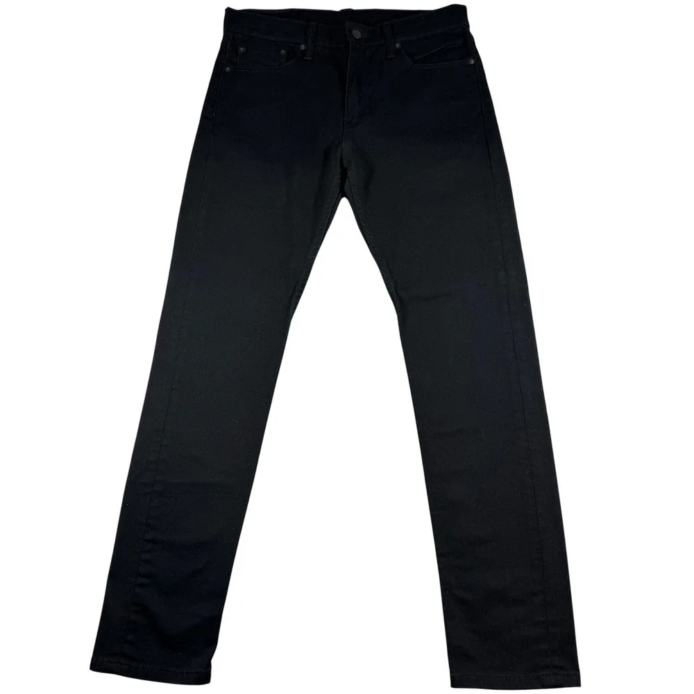 Levi's 510 Skinny Fit Mens Black Denim Jeans W32 L32 Solid Dark Wash